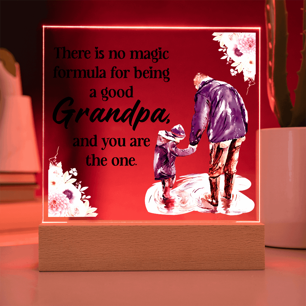 Acrylic Square Plaque for Grandpa - A Heartfelt Decorative Touch