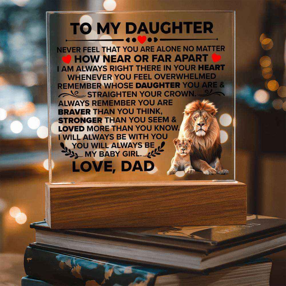 To My Daughter Braver Square Acrylic