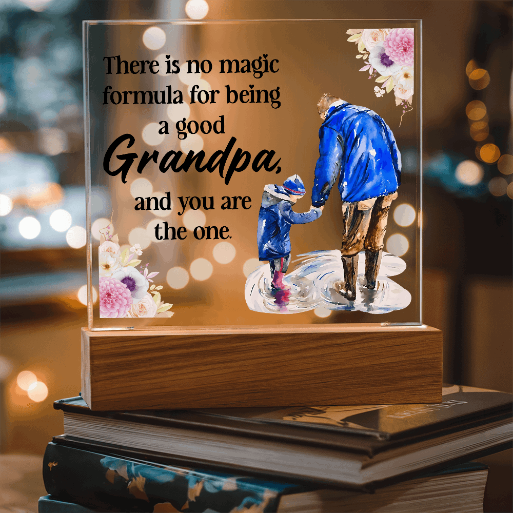 Acrylic Square Plaque for Grandpa - A Heartfelt Decorative Touch