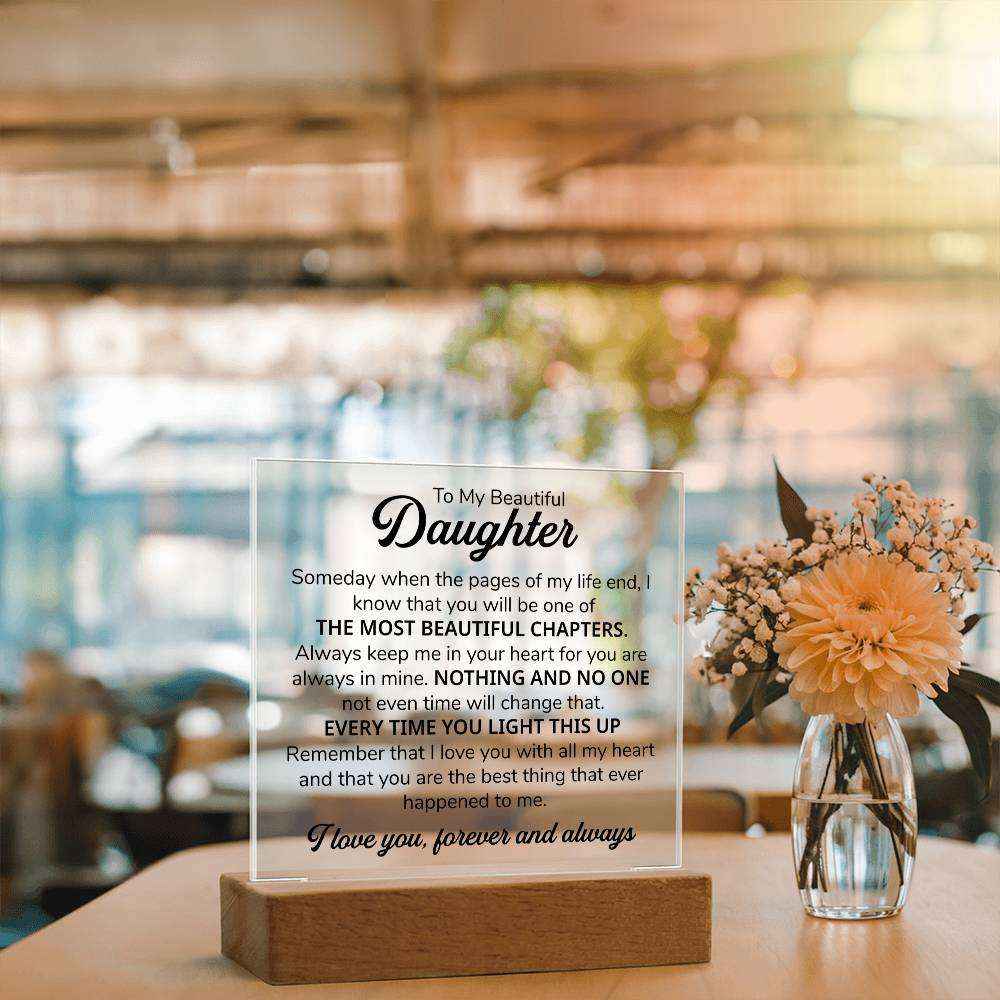 To My Daughter Chapters Square Plaque