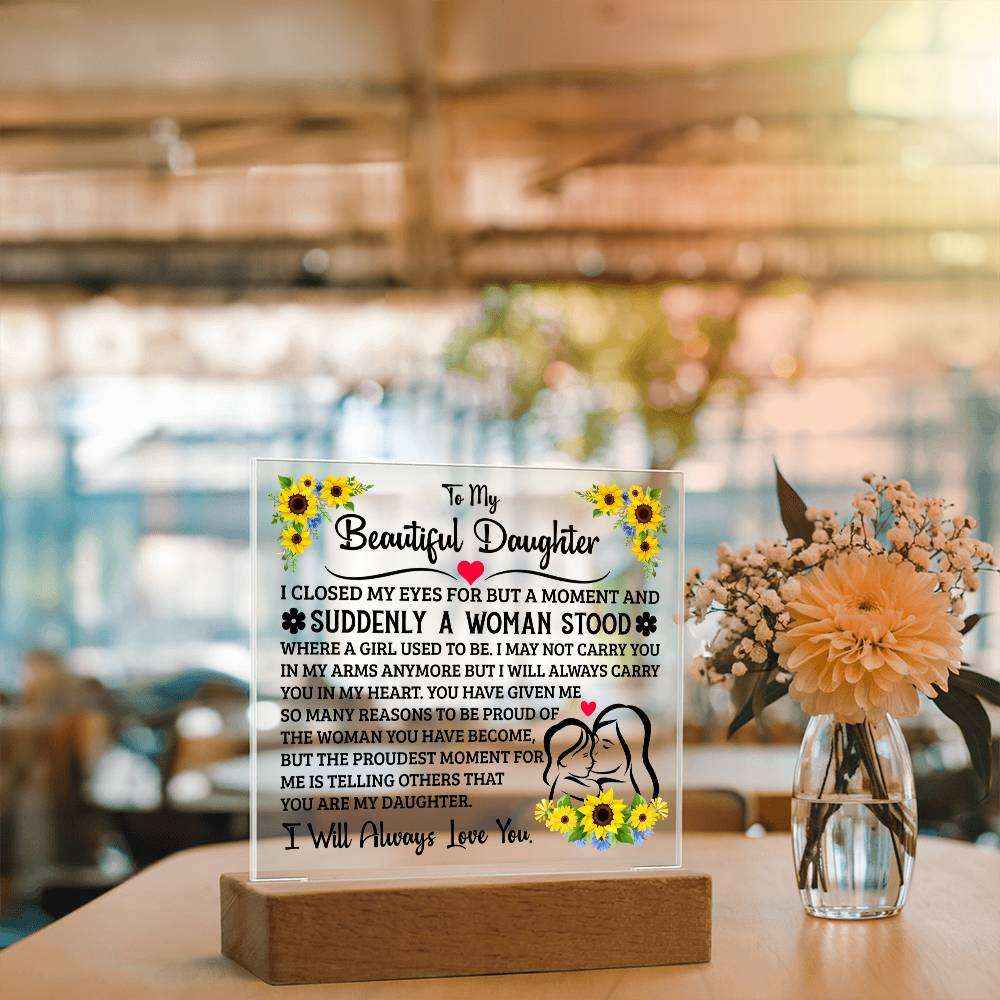 To My Daughter Square Acrylic Plaque