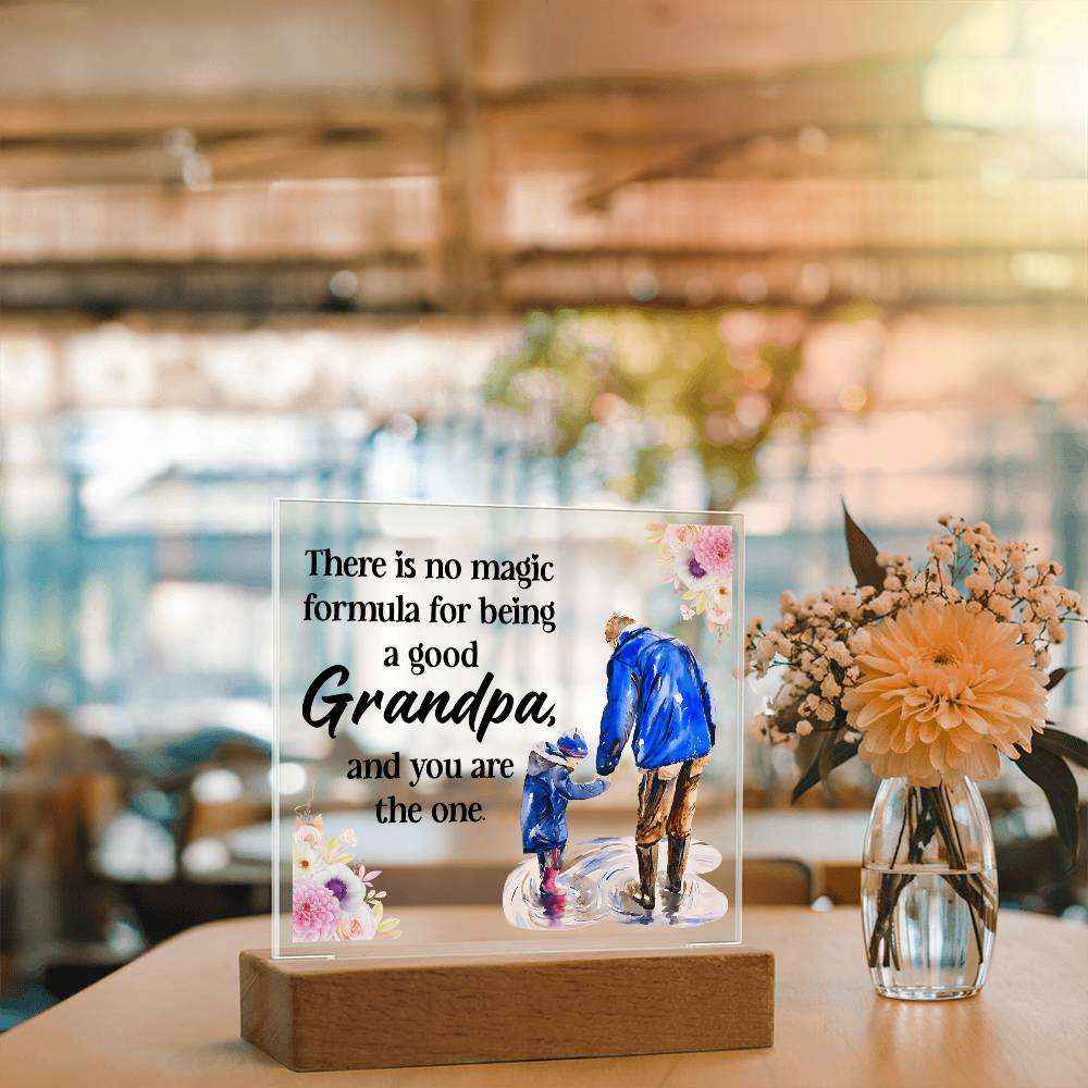 Acrylic Square Plaque for Grandpa - A Heartfelt Decorative Touch