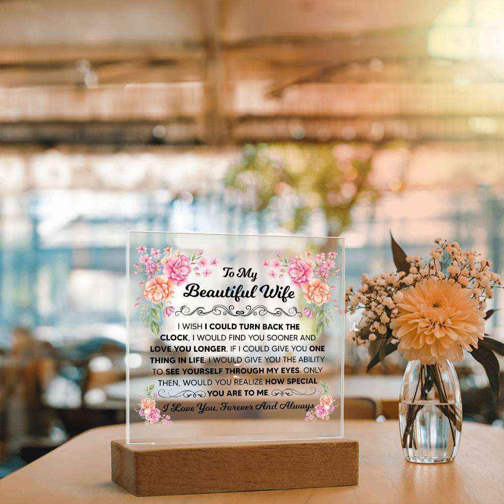 To My Beautiful Wife Square Acrylic Plaque
