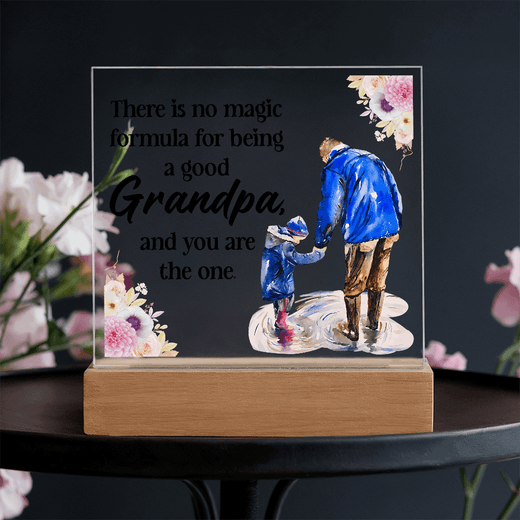 Acrylic Square Plaque for Grandpa - A Heartfelt Decorative Touch