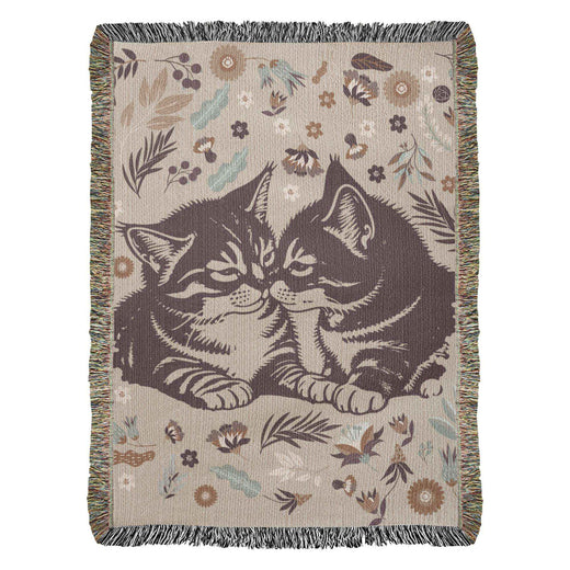 Personalized Snuggling Kitties Woven Blanket: A Heartfelt Keepsake for Cherished Moments