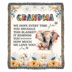 To My Grandma - Elephant Woven Blanket