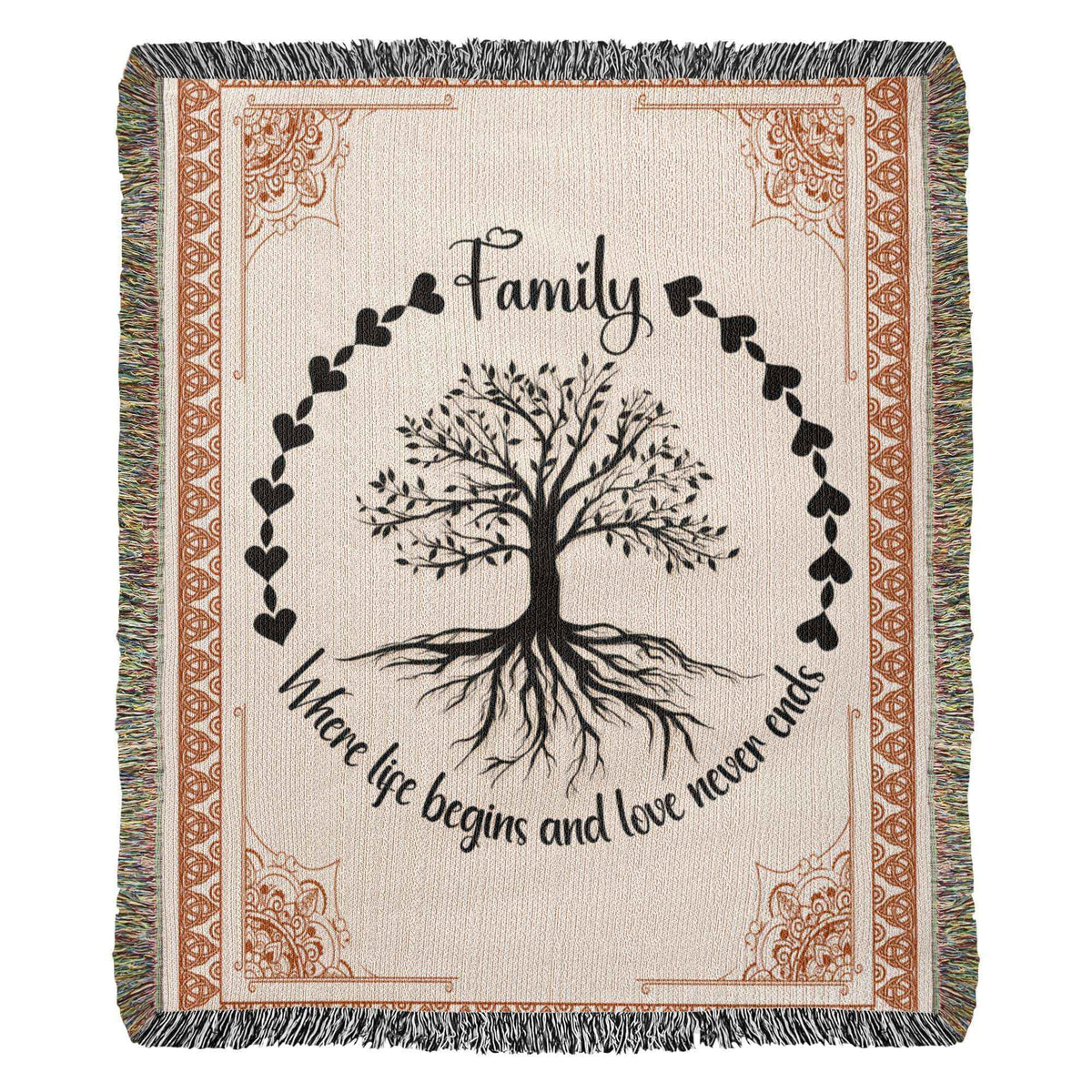 Family Roots, Celtic Tree Woven Blanket