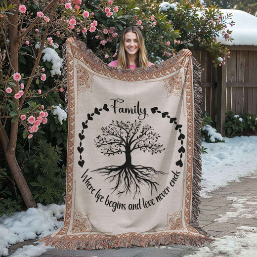 Family Roots, Celtic Tree Woven Blanket