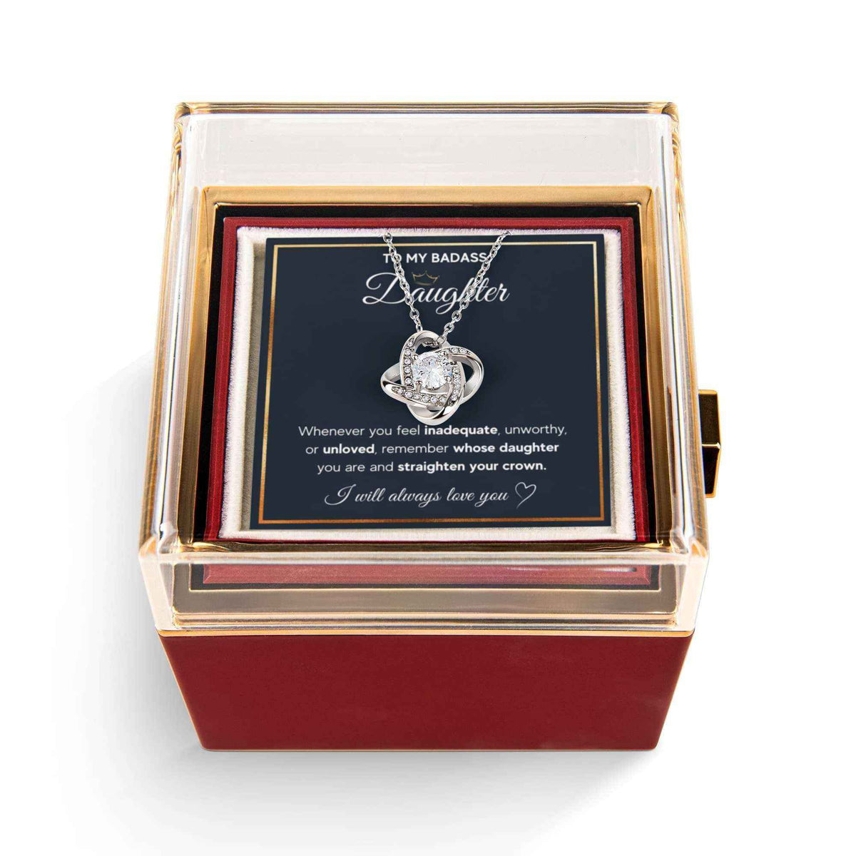 Badass Crown Daughter Birthday Necklace - A Timeless Gift of Love