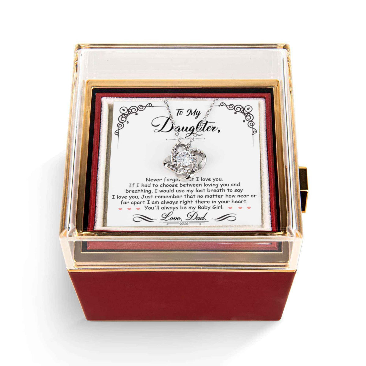 Breathing Interlocking Daughter Birthday Necklace - A Timeless Gift of Love