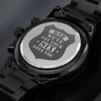 Men's Engraved Watch, We've Got Your Six, Charcoal Black, Gift Watch
