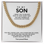 Cuban Link Chain Necklace for Son - Meaningful Gift of Strength and Style