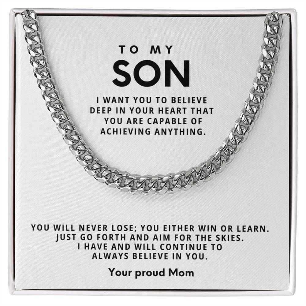 Cuban Link Chain Necklace for Son - Meaningful Gift of Strength and Style