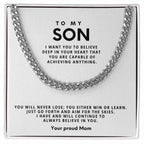 Cuban Link Chain Necklace for Son - Meaningful Gift of Strength and Style