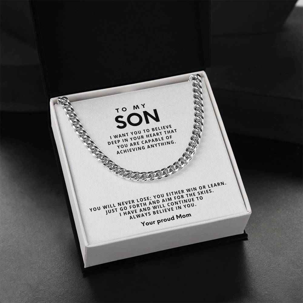 Cuban Link Chain Necklace for Son - Meaningful Gift of Strength and Style