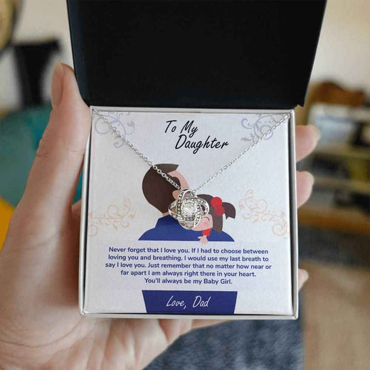 To My Baby Girl love Knot Necklace For Daughter