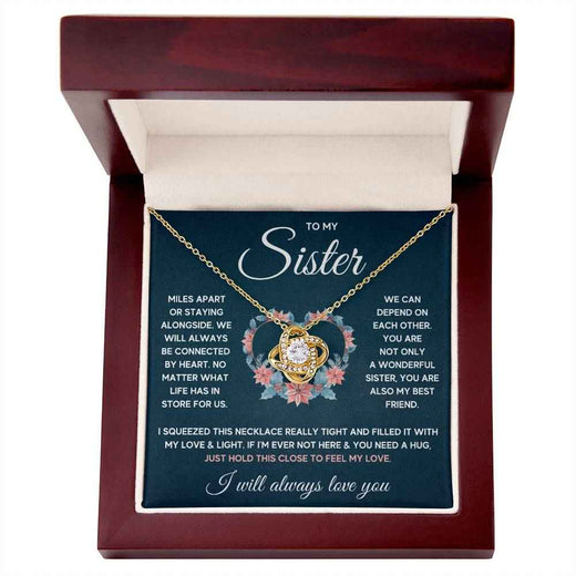 Sister Squeezed Love Knot Necklace Gift Set – A Timeless Token of Bond and Love