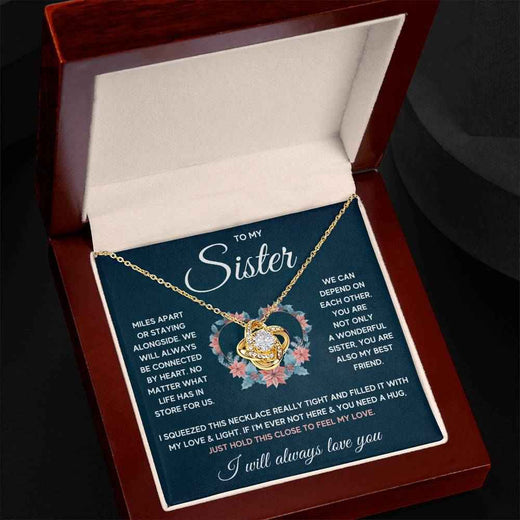 Sister Squeezed Love Knot Necklace Gift Set – A Timeless Token of Bond and Love