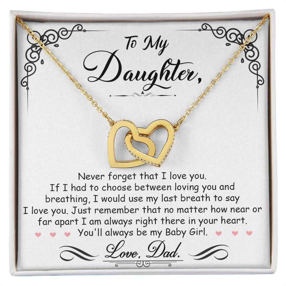 To My Baby Girl - Interlocking Heart Necklace