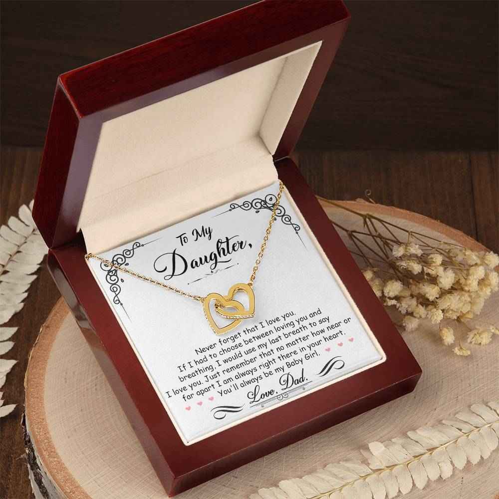 To My Baby Girl - Interlocking Heart Necklace