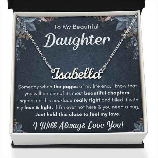 Personalized Squeezed Name Necklace Gift Set - A Heartfelt Keepsake for Your Daughter