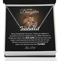 To My Daughter Old Lion Name Necklace Gift Set