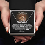 To My Daughter Old Lion Name Necklace Gift Set
