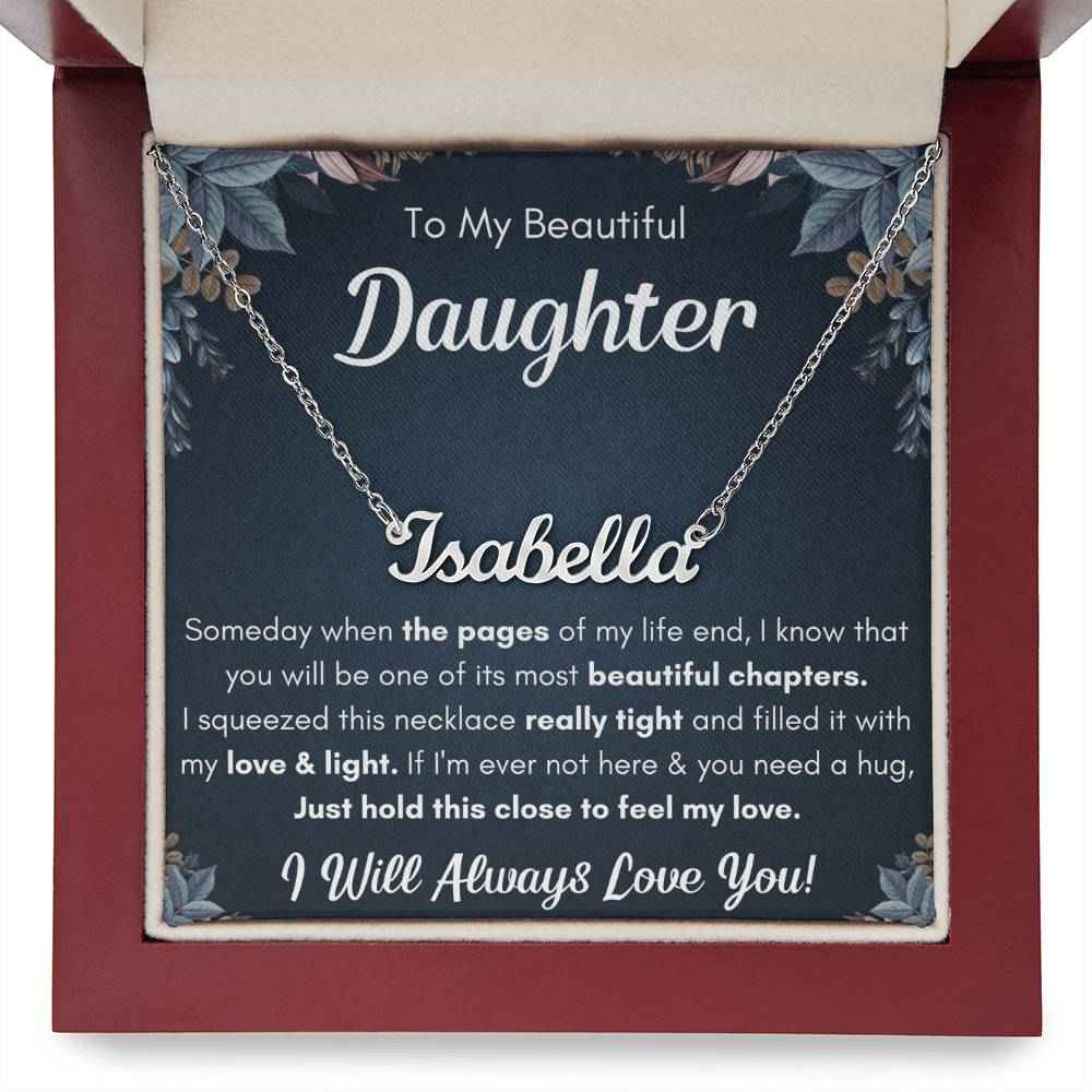 Personalized Squeezed Name Necklace Gift Set - A Heartfelt Keepsake for Your Daughter