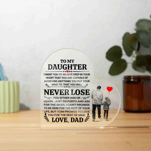 To My Daughter Promise Heart Acrylic Plaque