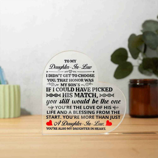 Heartfelt Acrylic Plaque for Daughter-in-Law - A Cherished Gift of Love