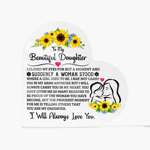Proud Acrylic Heart Plaque for Daughter – A Cherished Gift of Love