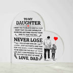 To My Daughter Promise Heart Acrylic Plaque