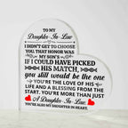 To My Daughter In Law Honor Heart Acrylic Plaque