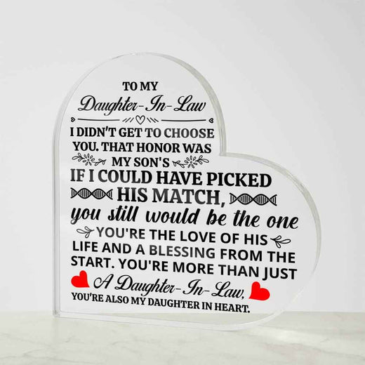 Heartfelt Acrylic Plaque for Daughter-in-Law - A Cherished Gift of Love