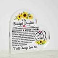 To My Daughter Proud Acrylic Heart Plaque
