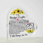 To My Daughter Proud Acrylic Heart Plaque