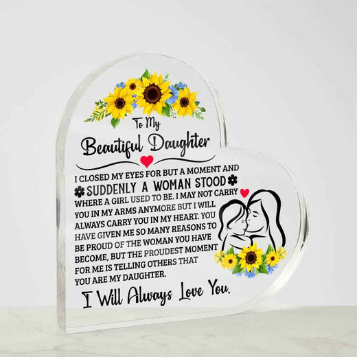 Proud Acrylic Heart Plaque for Daughter – A Cherished Gift of Love