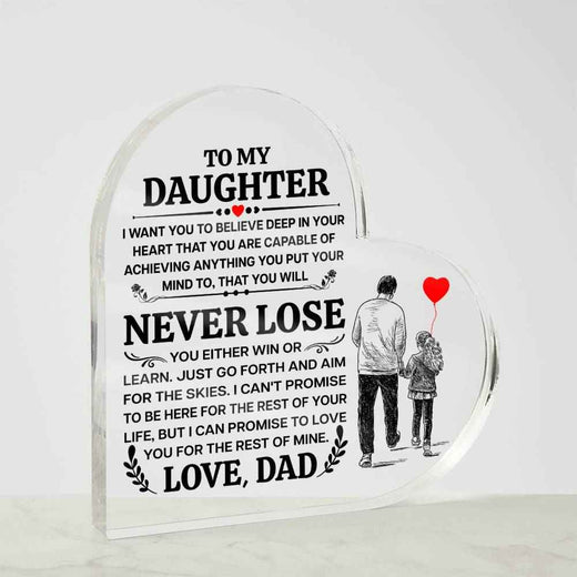 To My Daughter Promise Heart Acrylic Plaque