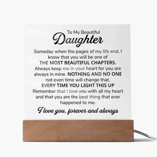 To My Daughter Chapters Square Plaque
