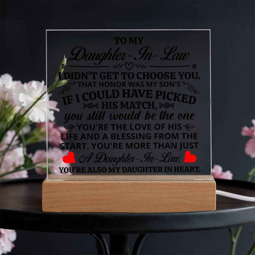 To My Daughter In Law Honor Square Acrylic