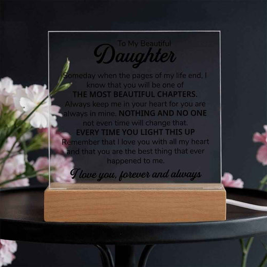 To My Daughter Chapters Square Plaque