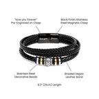 Love You Forever Bracelet for Son - Engraved Leather Gift for Him
