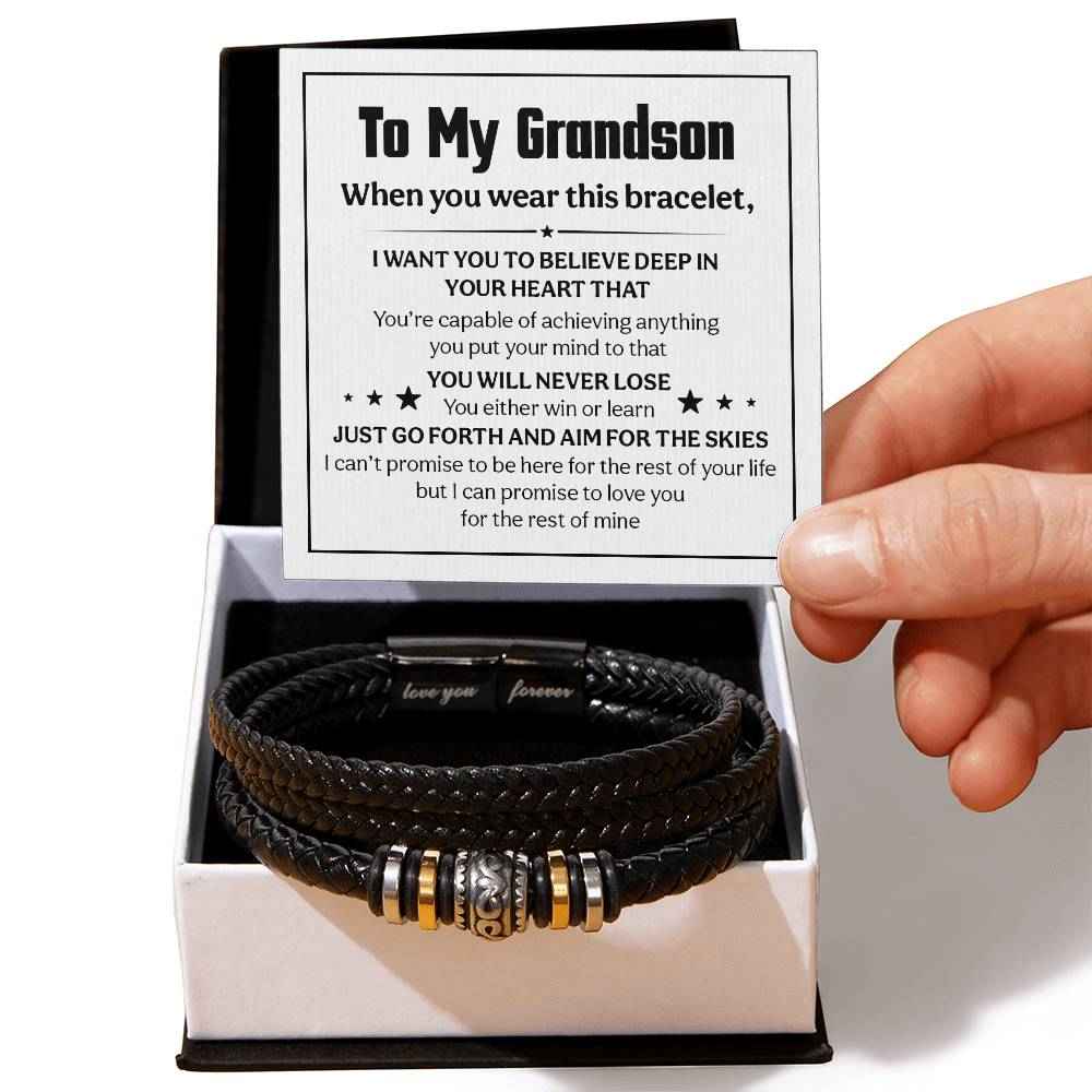 Grandson Men's Love You Forever Bracelet - A Heartfelt Gift for Every Occasion