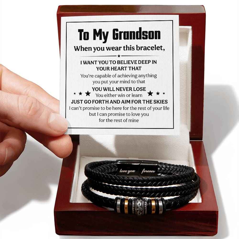 Grandson Men's Love You Forever Bracelet - A Heartfelt Gift for Every Occasion
