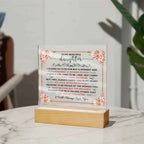 To My Beautiful Daughter Square Acrylic Plaque