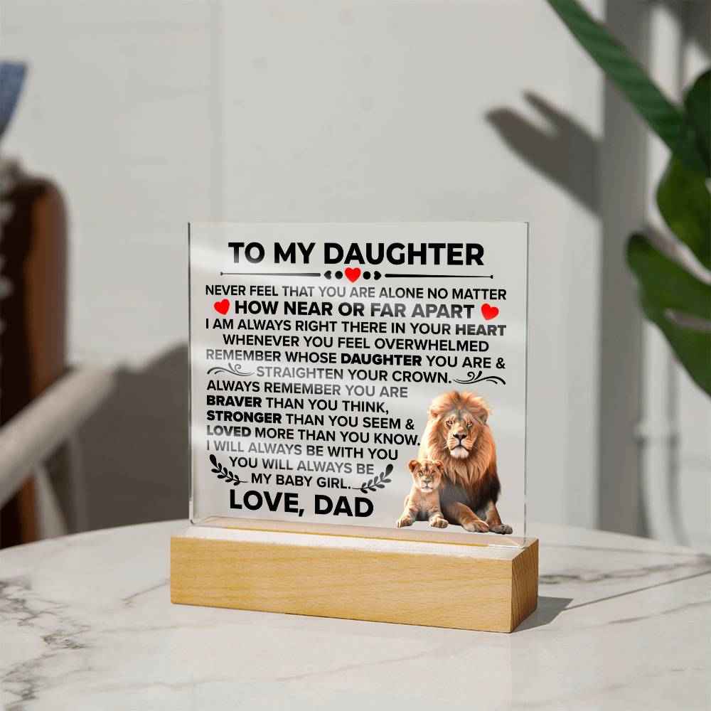 To My Daughter Braver Square Acrylic