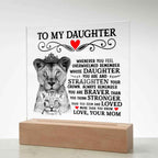 To My Daughter Lion Crown Acrylic Square Plaque
