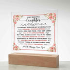 To My Beautiful Daughter Square Acrylic Plaque