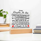 To My Daughter In Law Honor Square Acrylic