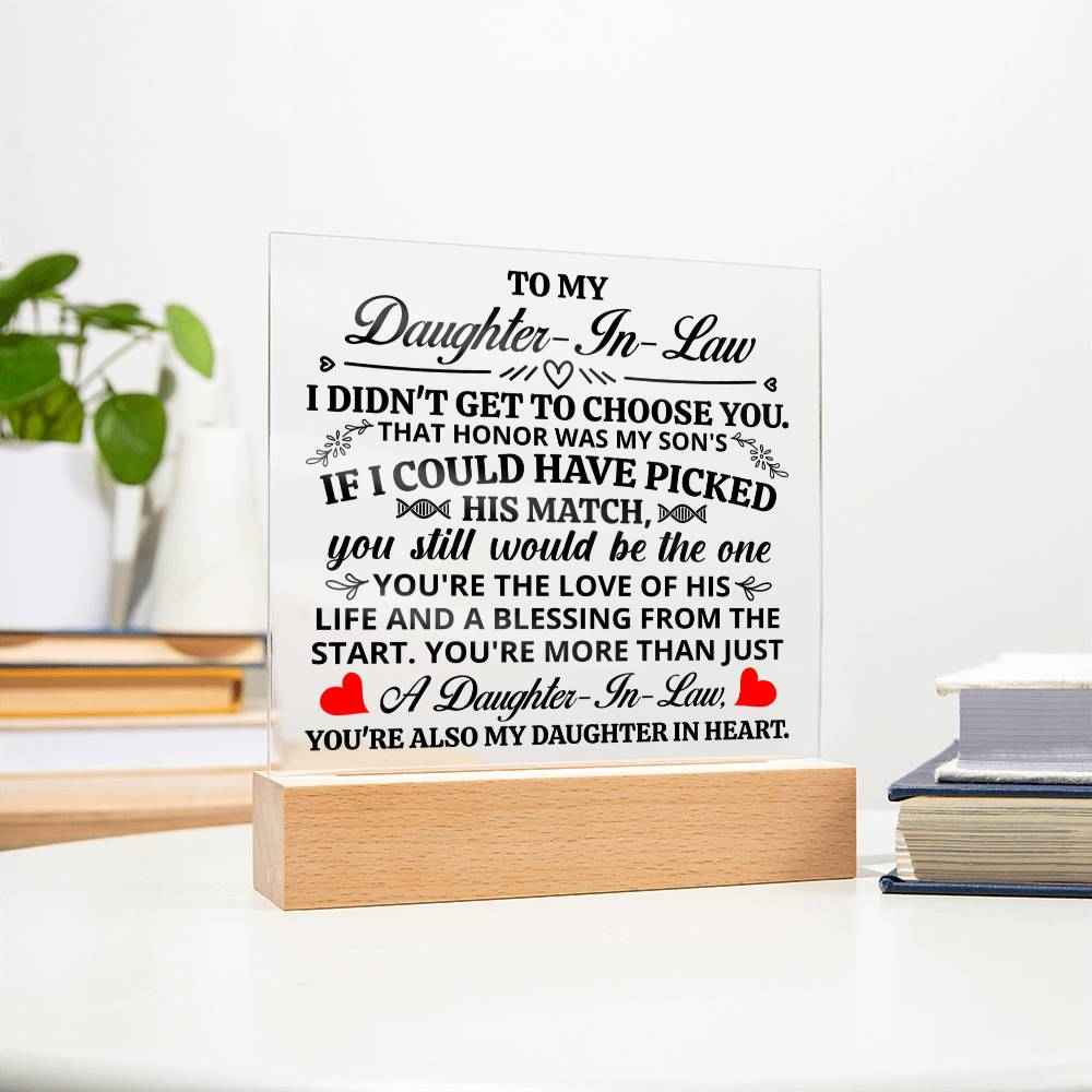 To My Daughter In Law Honor Square Acrylic